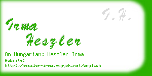 irma heszler business card